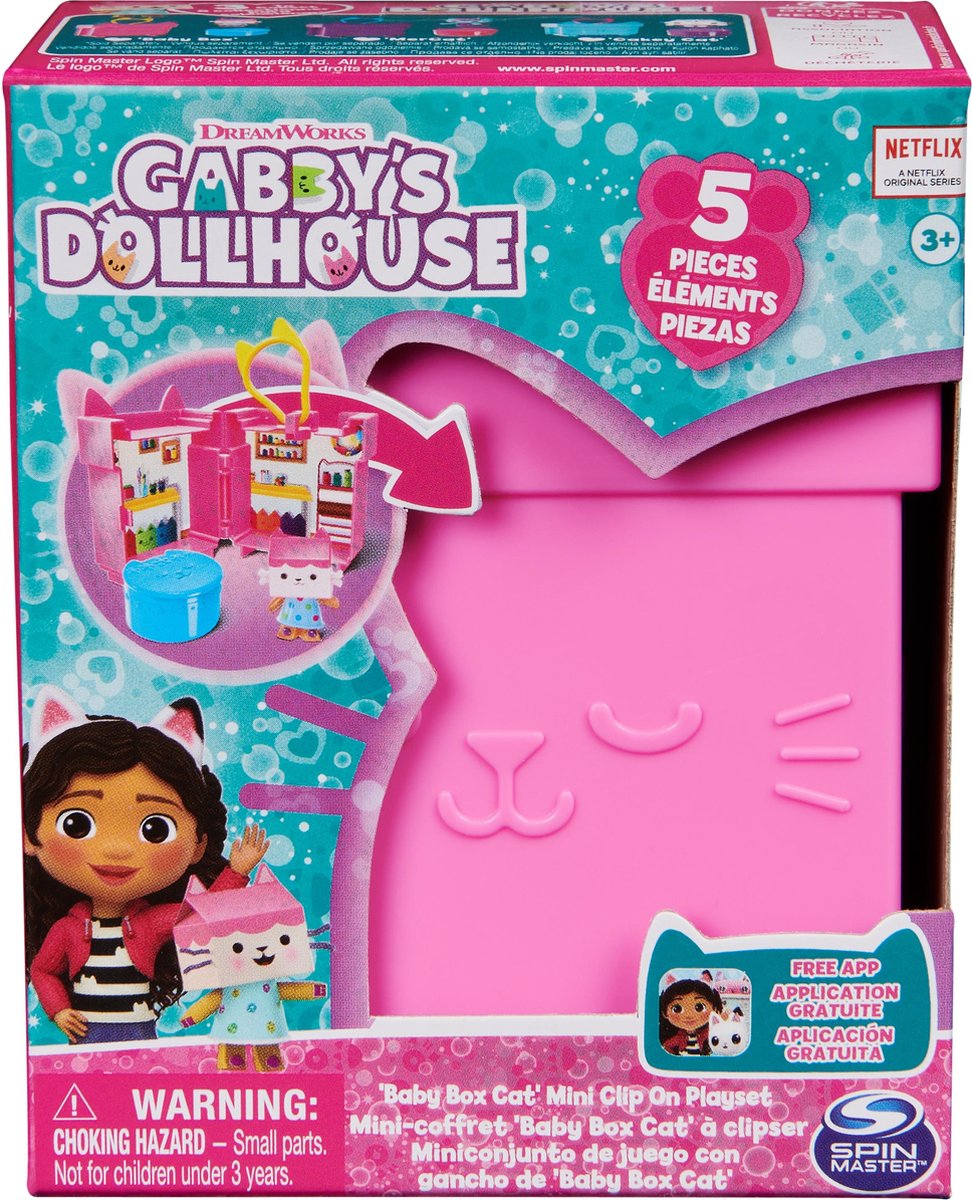 Gabby’s Poppenhuis - speelset met clip met speelgoedfiguur en poppenhuisaccessoires - stijlen kunnen verschillen
